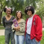Left to right: Maryam Rose Smith, Lorraine Ustaris, and Clarissa Lanzas at Rittenhouse Square Park. (GIH | Dashiell Allen)